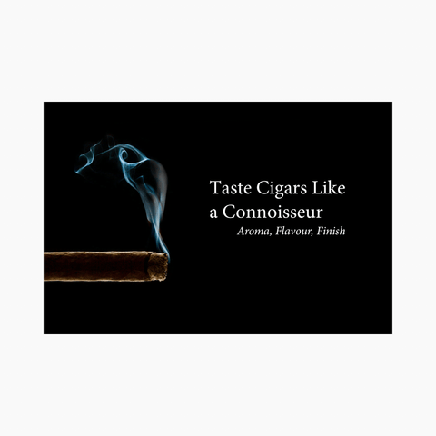 A cigar tasting setup with notes