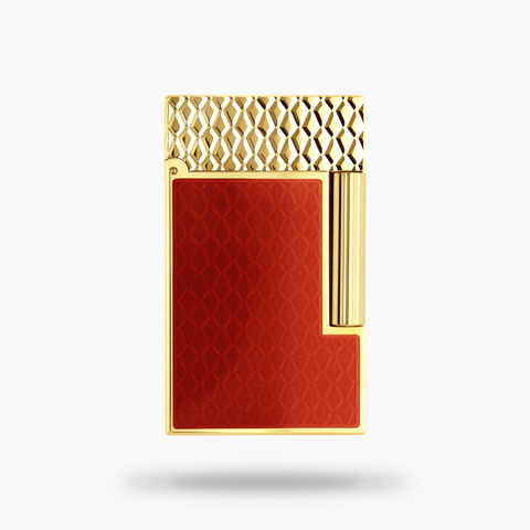 S.T. Dupont Ligne 2 Dragon Lighter Guilloche Burgundy/Golden
