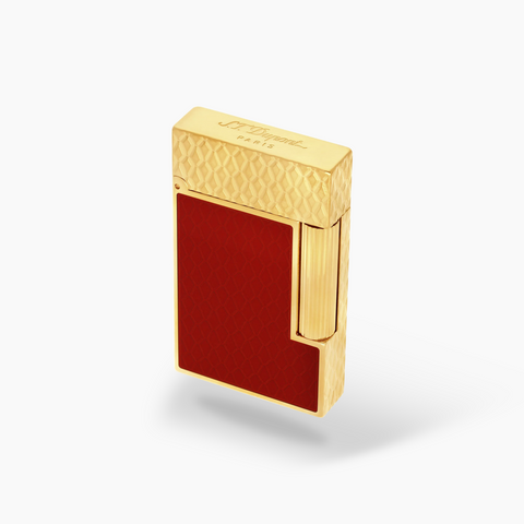 S.T. Dupont Ligne 2 Dragon Lighter Guilloche Burgundy/Golden
