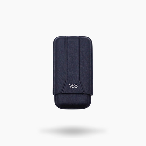 VSB London Three Finger Black Leather Cigar Case