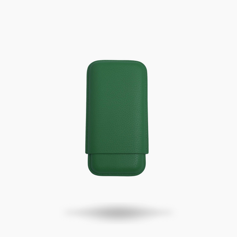 VSB London Three Finger British Racing Green Leather Cigar Case