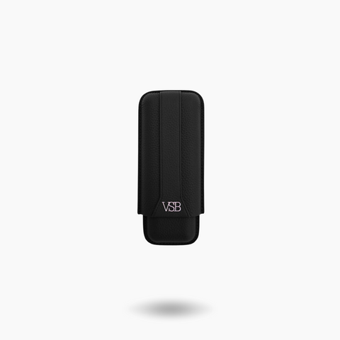 VSB London Two Finger Black Leather Cigar Case