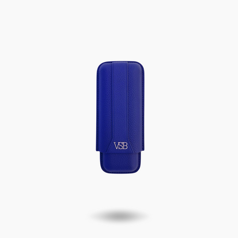 VSB London Two Finger Blue Leather Cigar Case