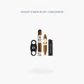 Davidoff and Simon Beltre Cigar Sampler with Lighter and Cutter: Davidoff Short Perfecto and Simon Beltre CSZ Toro cigars with a Toro Puro cigar cutter and jet lighter - Toro Puro