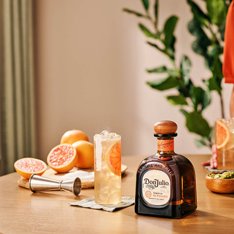 Paloma cocktail made with Don Julio Reposado tequila, garnished with grapefruit, the welcome drink at the Toro Puro cigar and tequila evening
