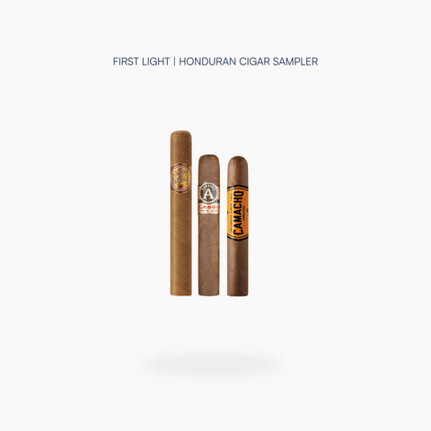 First Light Honduran Cigar Sampler with Aladino Classic Robusto, Camacho Connecticut Robusto and Rocky Patel Seed to Smoke Shade Connecticut Toro cigars - Toro Puro