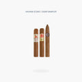 Hoyo de Monterrey Epicure No.2, Romeo y Julieta Short Churchill and Montecristo No.2 cigars from the Havana Icons Cigar Sampler - Toro Puro