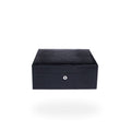 Rapport Brompton black croc-effect leather large humidor closed, with lock detail - Toro Puro