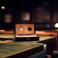Rapport Brompton black humidor open on a bar top in a moody lounge setting - Toro Puro