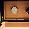 Close-up of the Rapport London hygrometer dial fitted into the Brompton humidor’s lid - Toro Puro