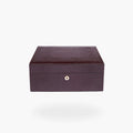 Rapport Large Humidor 100 Cigars in brown croc-embossed leather, shown closed - Toro Puro