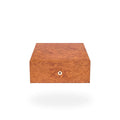 Rapport Medium Humidor 50 Cigars in Burr Walnut finish, shown closed - Toro Puro