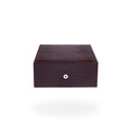 Rapport Medium Humidor 50 Cigars in brown croc-embossed leather, shown closed - Toro Puro