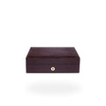Rapport Small Humidor 25 Cigars in brown croc-embossed leather, shown closed - Toro Puro