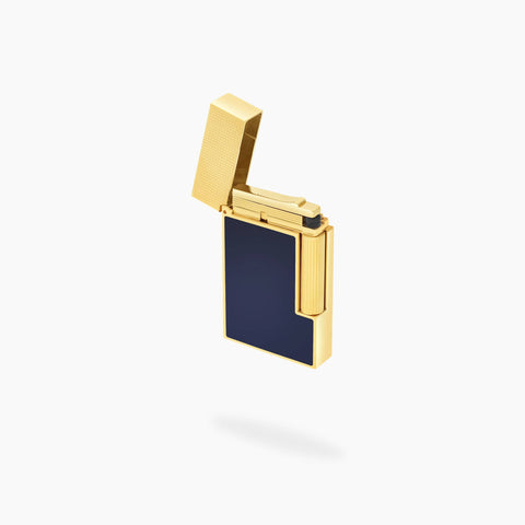 S.T.Dupont Ligne 2 Lighter: Blue Lacquer & Yellow Gold - Toro Puro