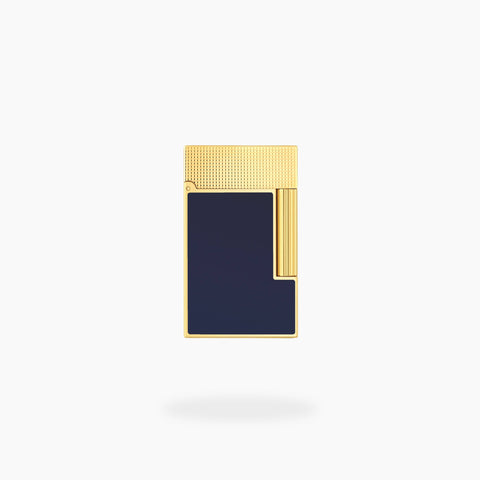 S.T.Dupont Ligne 2 Lighter: Blue Lacquer & Yellow Gold - Toro Puro